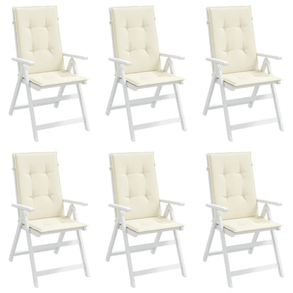 Tuinstoelkussens Hoge Rug Stof Kleurig 6 120 x 50 x 3 cm crème