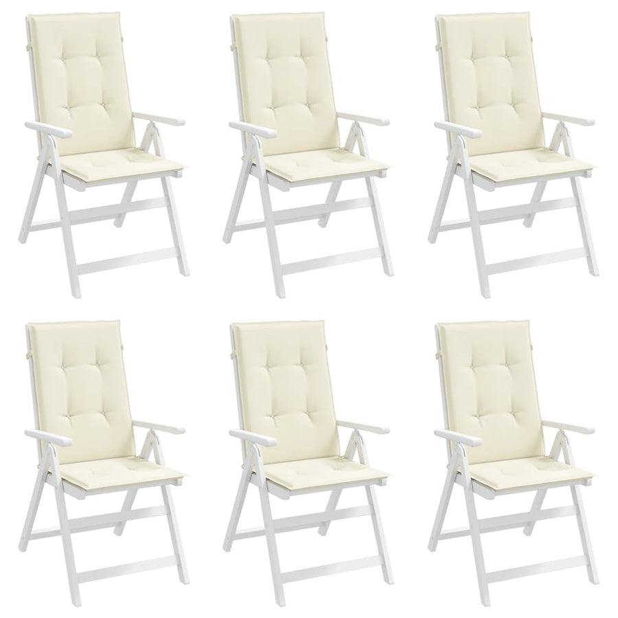 Tuinstoelkussens Hoge Rug Stof Kleurig 6 120 x 50 x 3 cm crème