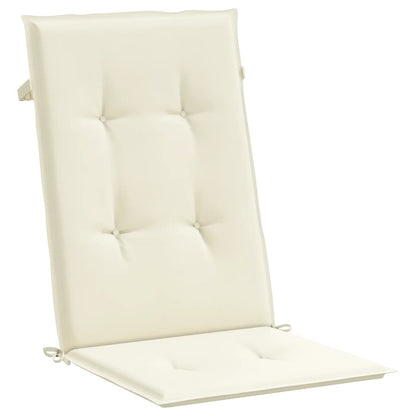 Tuinstoelkussens Hoge Rug Stof Kleurig 6 120 x 50 x 3 cm crème