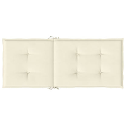 Tuinstoelkussens Hoge Rug Stof Kleurig 6 120 x 50 x 3 cm crème