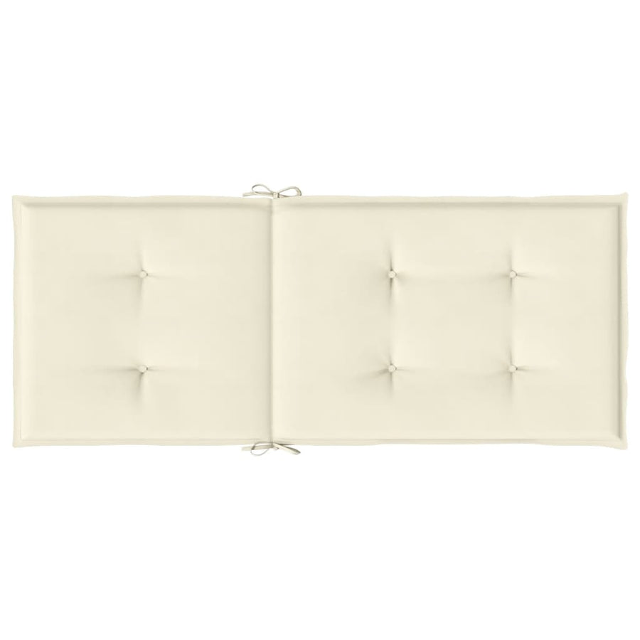 Tuinstoelkussens Hoge Rug Stof Kleurig 6 120 x 50 x 3 cm crème