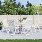 Tuinstoelkussens 6 st hoge rug 120x50x3 cm crème polyester