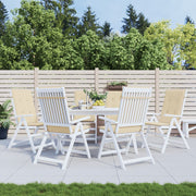 Tuinstoelkussens hoge rug 6 stuks 120x50x3 cm beige