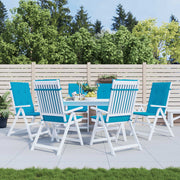 Tuinstoelkussens hoge rug 6 stuks blauw