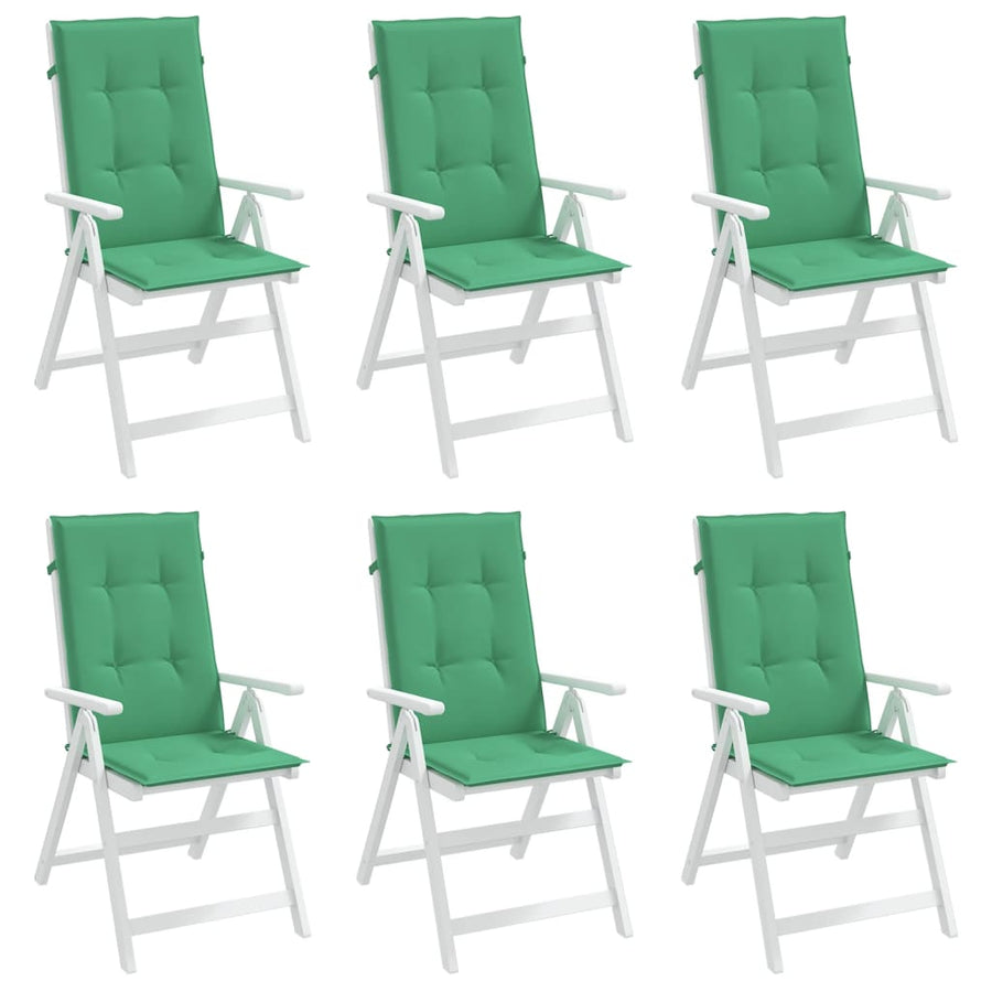 Tuinstoelkussens Hoge Rug Stof 6 120 x 50 x 3 cm Groen