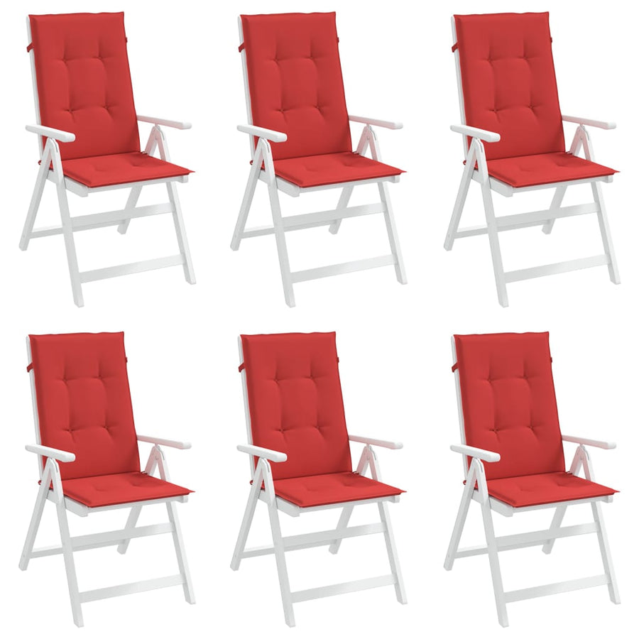 Tuinstoelkussens Hoge Rug Stof 6 120 x 50 x 3 cm Rood