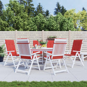 Tuinstoelkussens 6 st hoge rug 120x50x3 cm rood