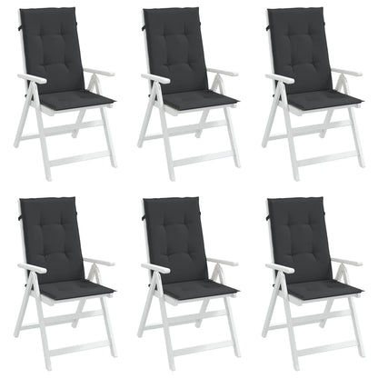 Tuinstoelkussens Hoge Rug Stof 6 120 x 50 x 3 cm Zwart