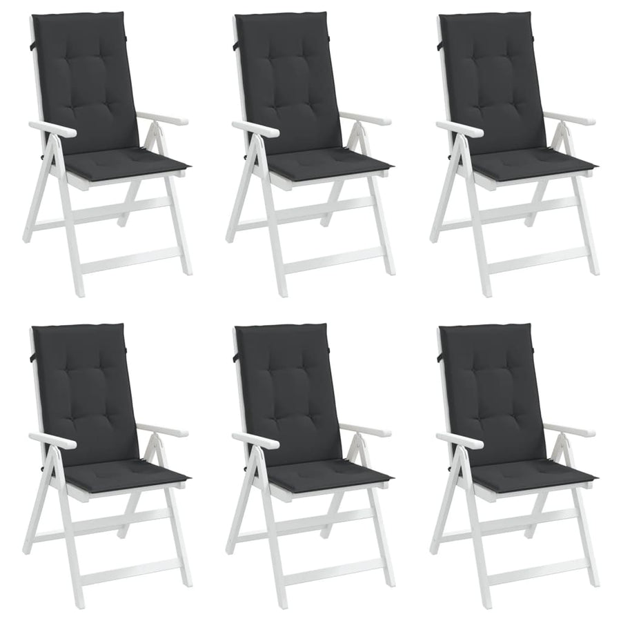 Tuinstoelkussens Hoge Rug Stof 6 120 x 50 x 3 cm Zwart