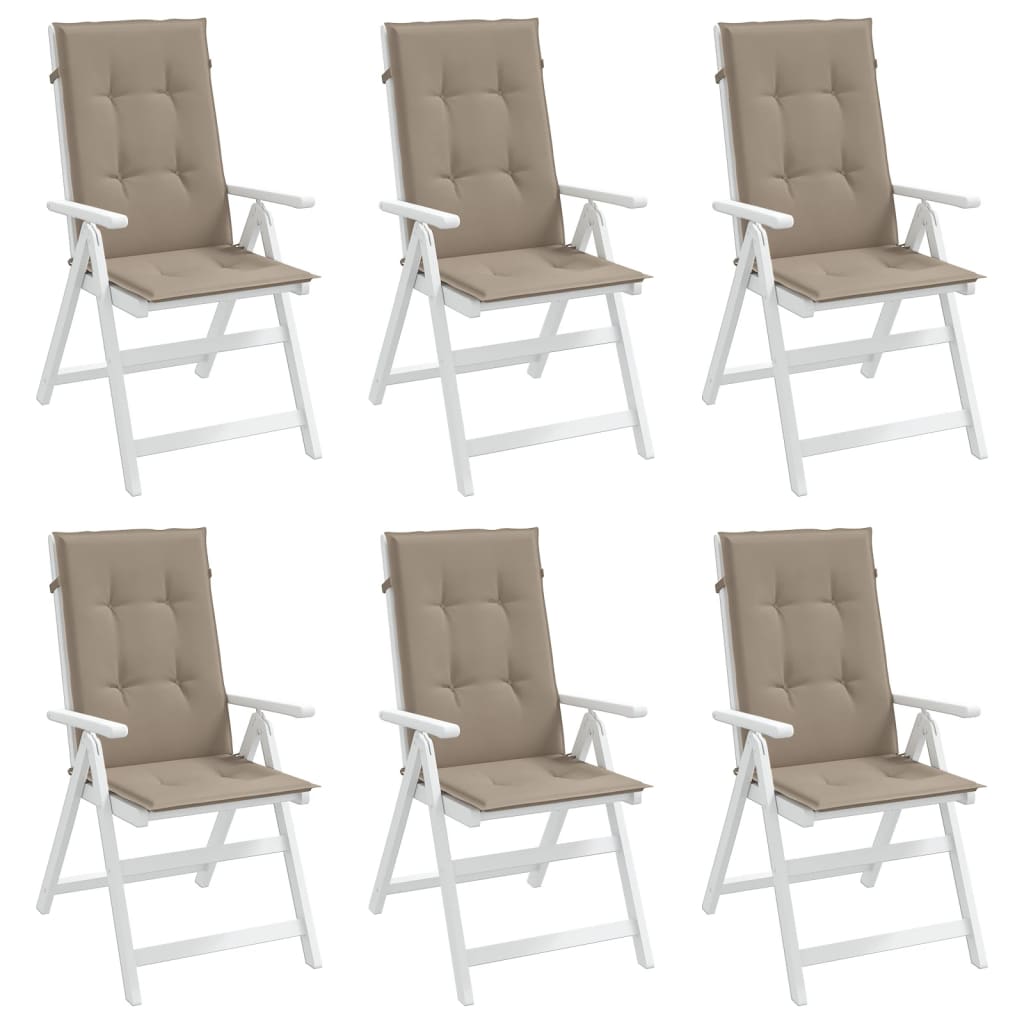 Tuinstoelkussens Hoge Rug Stof 6 120 x 50 x 3 cm Taupe