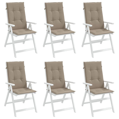 Tuinstoelkussens Hoge Rug Stof 6 120 x 50 x 3 cm Taupe