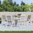 Tuinstoelkussens 6 st hoge rug 120x50x3 cm taupe