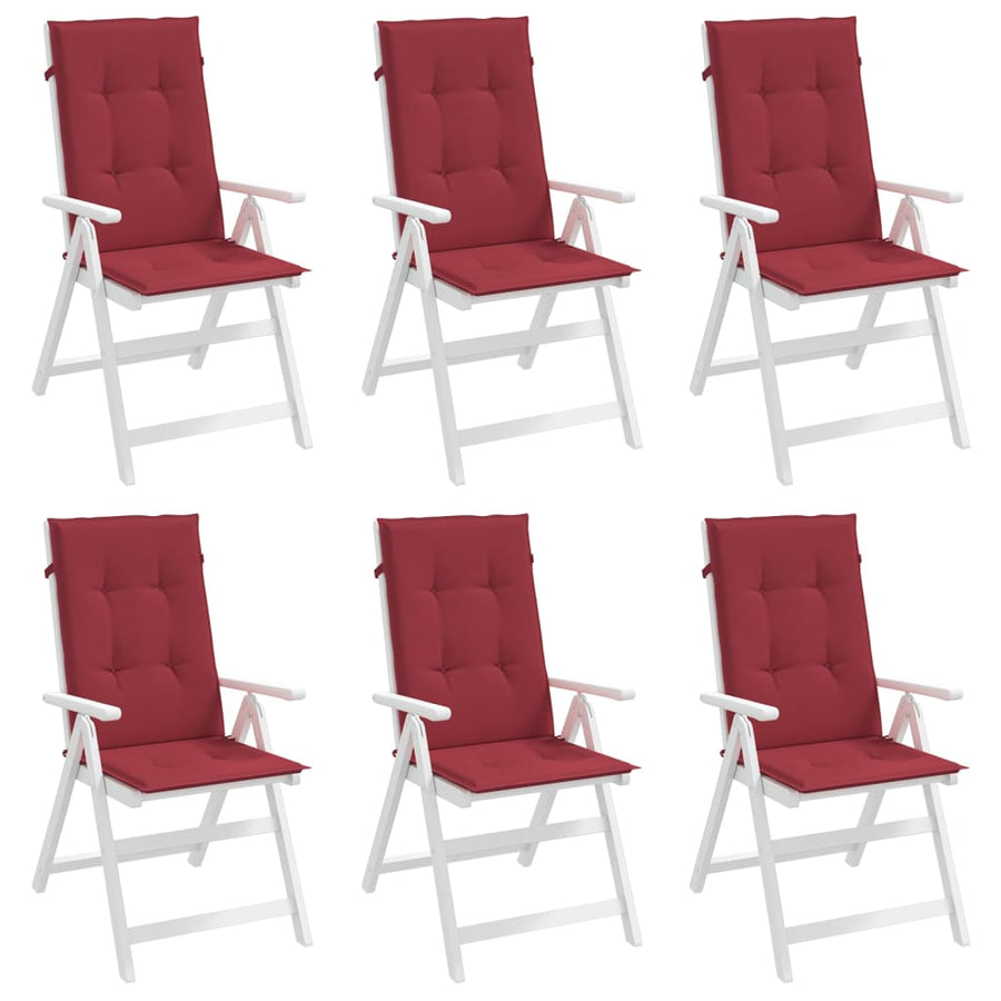 Tuinstoelkussens Hoge Rug Stof 6 120 x 50 x 3 cm Wijnrood