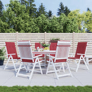 Tuinstoelkussens 6 st hoge rug 120x50x3 cm wijnrood