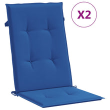 Tuinstoelkussens Hoge Rug Stof 2 120 x 50 x 3 cm koningsblauw