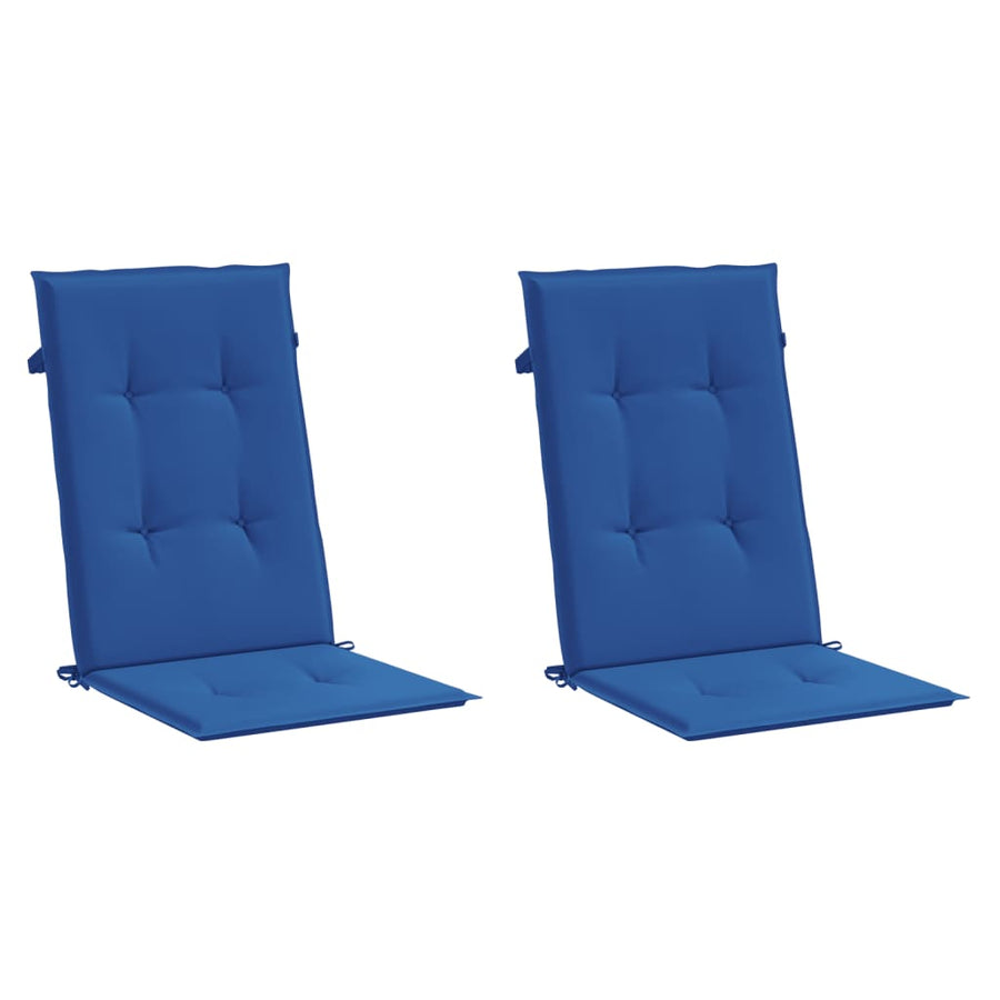 Tuinstoelkussens Hoge Rug Stof 2 120 x 50 x 3 cm koningsblauw