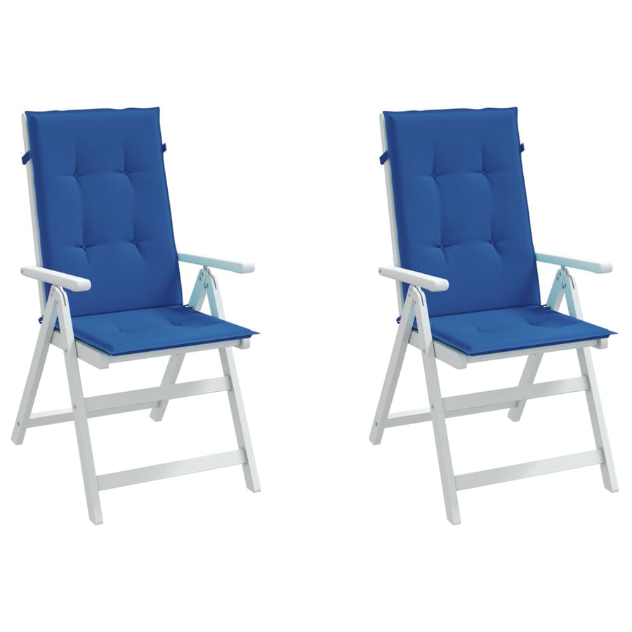 Tuinstoelkussens Hoge Rug Stof 2 120 x 50 x 3 cm koningsblauw