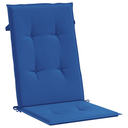 Tuinstoelkussens Hoge Rug Stof 2 120 x 50 x 3 cm koningsblauw