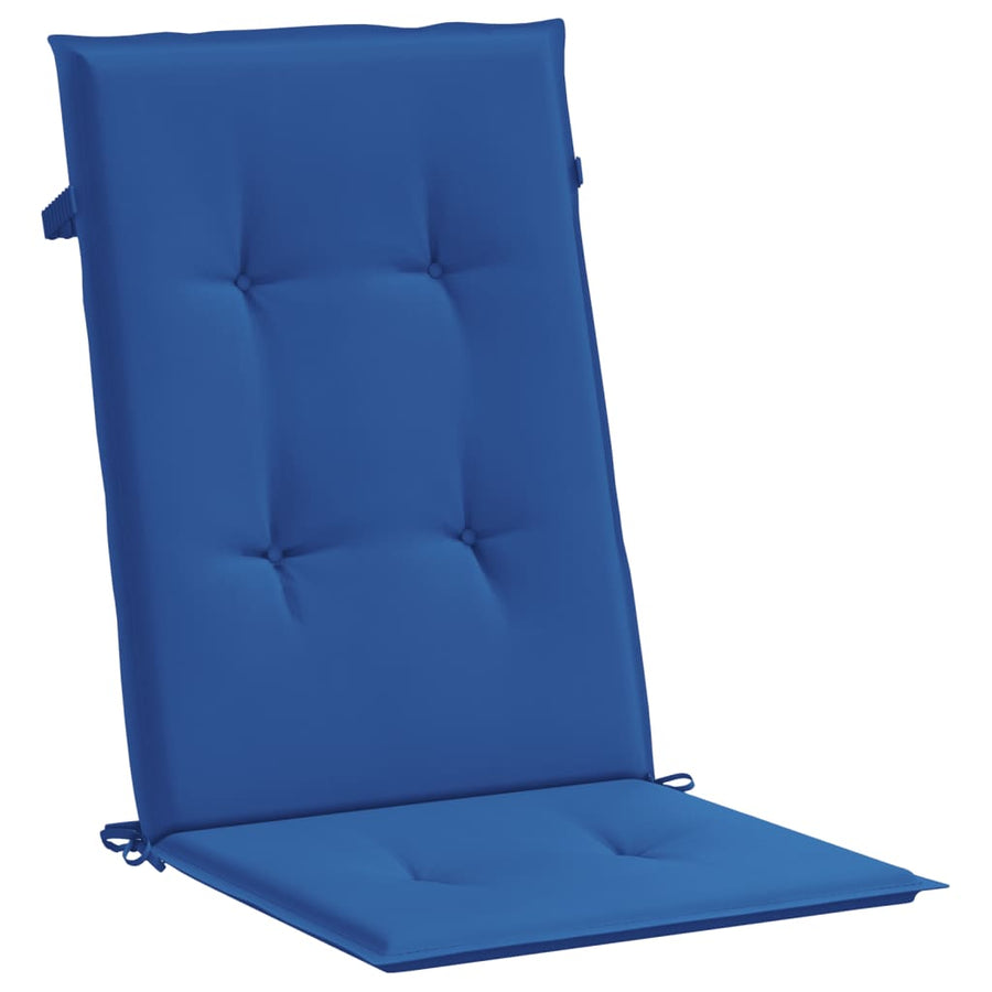 Tuinstoelkussens Hoge Rug Stof 2 120 x 50 x 3 cm koningsblauw
