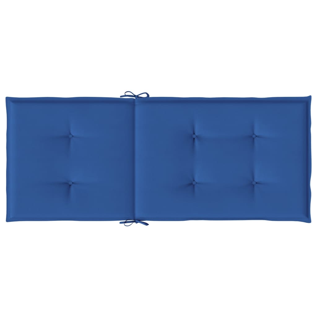 Tuinstoelkussens Hoge Rug Stof 2 120 x 50 x 3 cm koningsblauw
