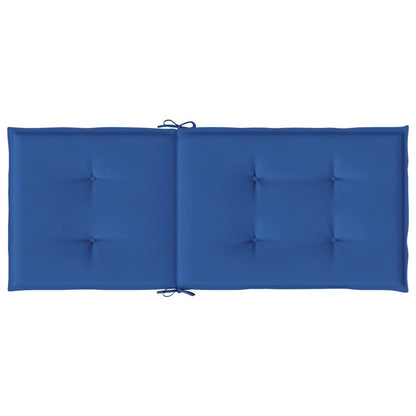 Tuinstoelkussens Hoge Rug Stof 2 120 x 50 x 3 cm koningsblauw