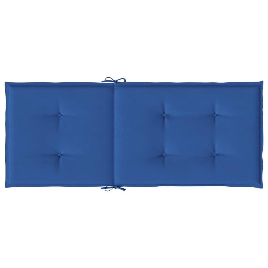 Tuinstoelkussens Hoge Rug Stof 2 120 x 50 x 3 cm koningsblauw