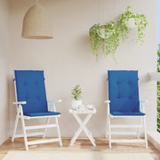 Tuinstoelkussens 2 st hoge rug 120x50x3 cm koningsblauw