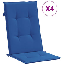 Tuinstoelkussens Hoge Rug Stof 4 120 x 50 x 3 cm koningsblauw