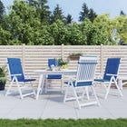 Tuinstoelkussens 4 st hoge rug 120x50x3 cm koningsblauw