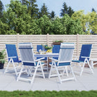 Tuinstoelkussens 6 st hoge rug 120x50x3 cm koningsblauw