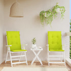 Garden chair cushions 2 pcs high back 120x50x3 cm fabric bright green