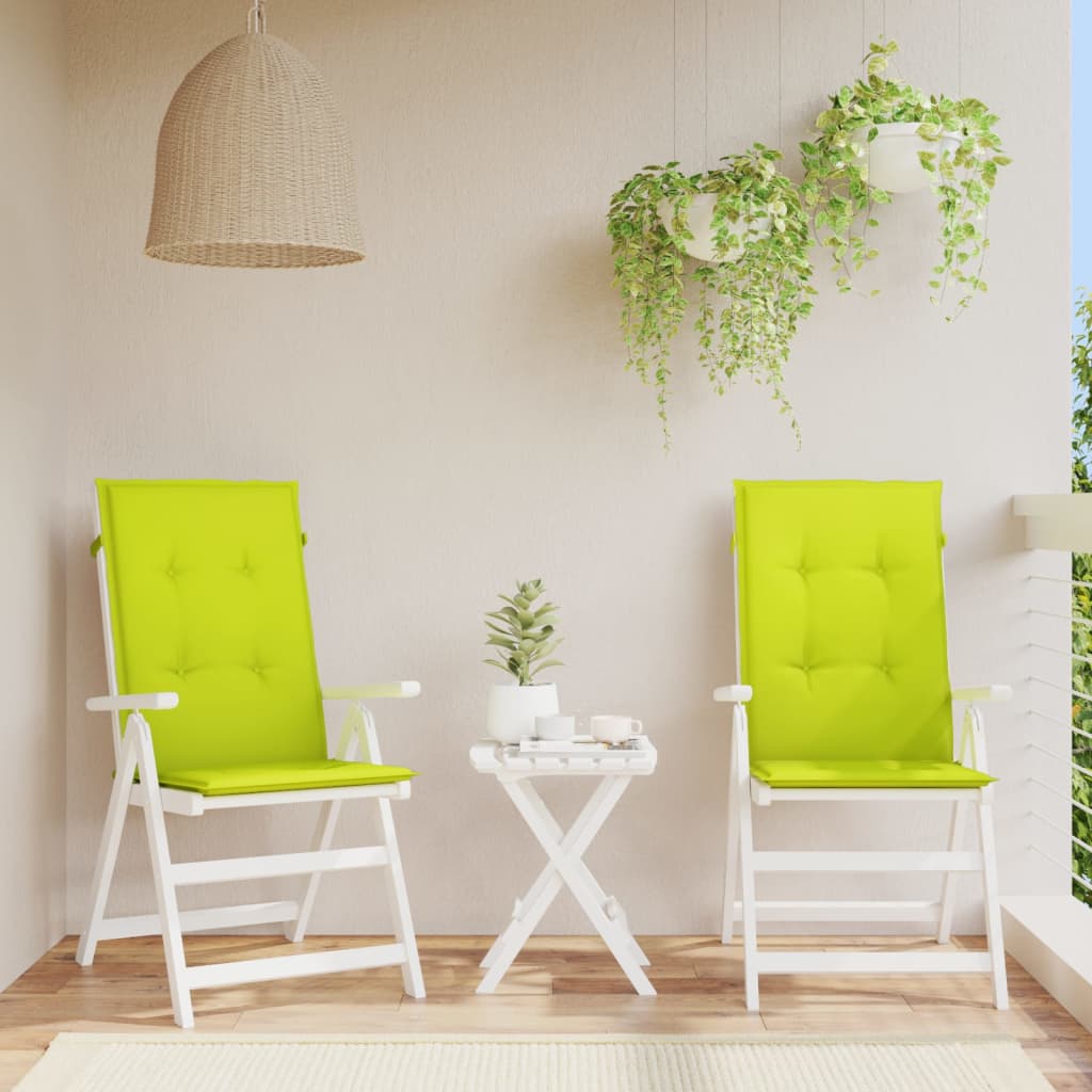 Tuinstoelkussens Hoge Rug Stof 2 120 x 50 x 3 cm Heldergroen