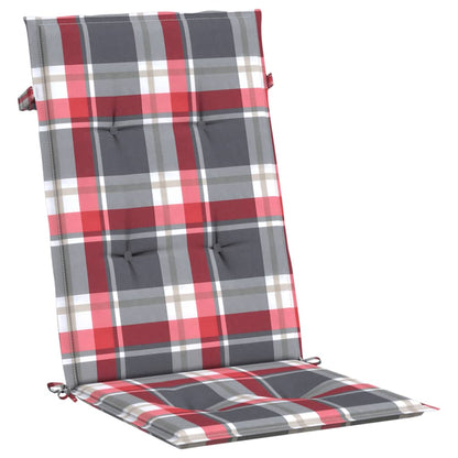 Tuinstoelkussens 2 St 120X50X3 Cm Stof Ruitpatroon Rood Rood Ruitpatroon 120 x 50 x 3 cm