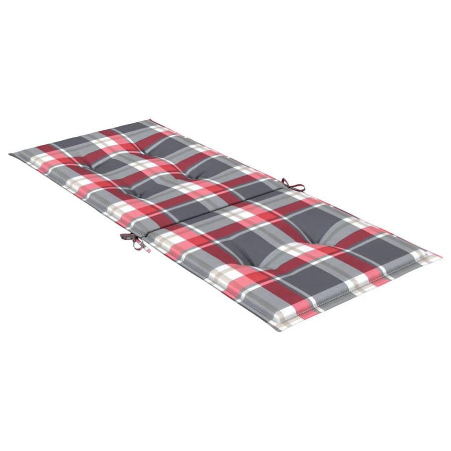 Tuinstoelkussens 2 St 120X50X3 Cm Stof Ruitpatroon Rood Rood Ruitpatroon 120 x 50 x 3 cm