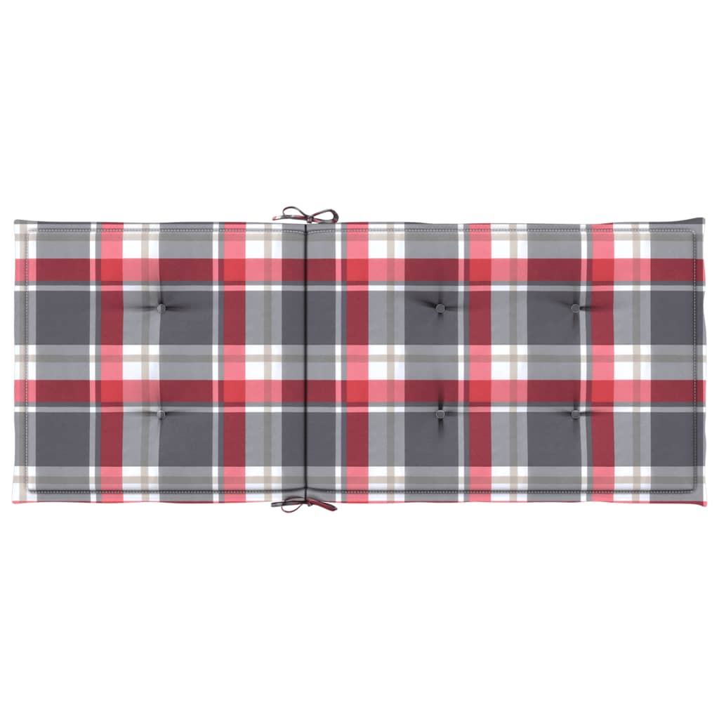 Tuinstoelkussens 2 St 120X50X3 Cm Stof Ruitpatroon Rood Rood Ruitpatroon 120 x 50 x 3 cm
