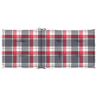 Tuinstoelkussens 2 St 120X50X3 Cm Stof Ruitpatroon Rood Rood Ruitpatroon 120 x 50 x 3 cm