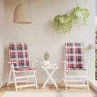 Tuinstoelkussens 2 st 120x50x3 cm rood ruitpatroon