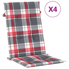 Tuinstoelkussens Stof Ruitpatroon Rood 4 120 x 50 x 3 cm Rood ruitpatroon