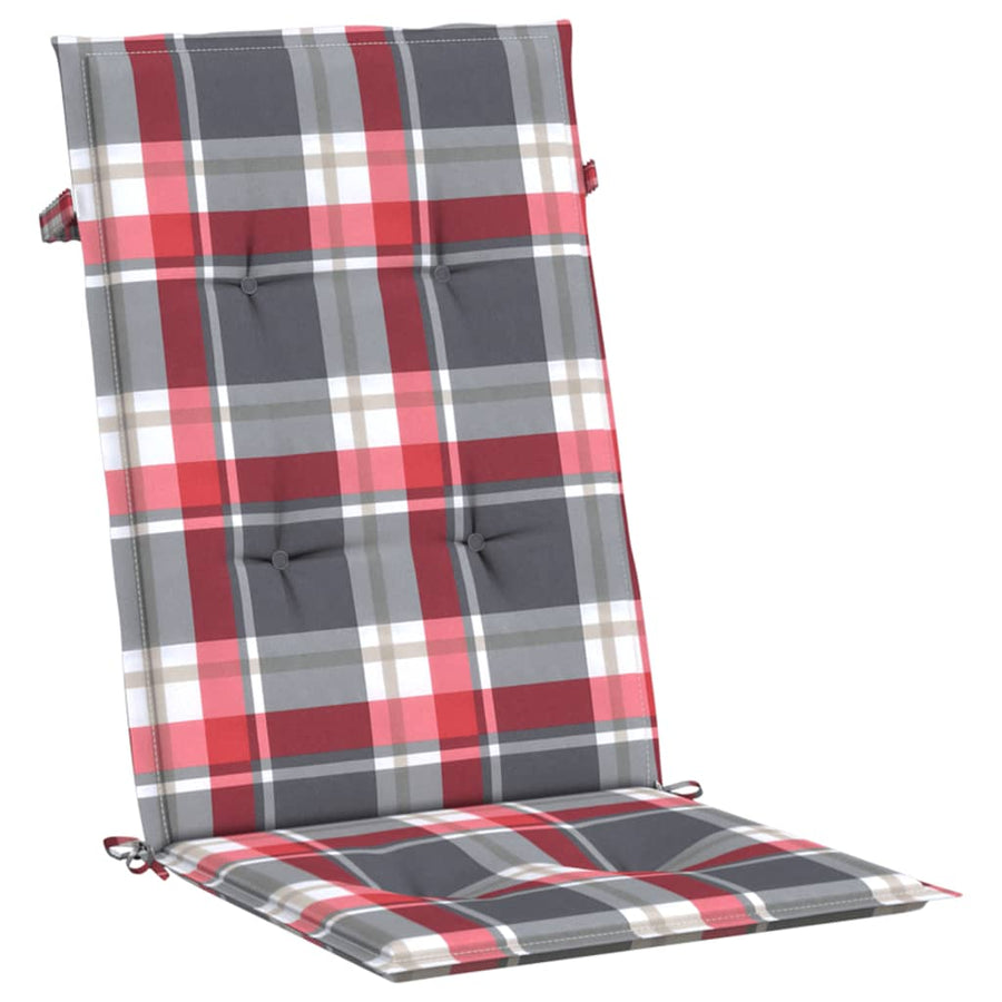 Tuinstoelkussens Stof Ruitpatroon Rood 4 120 x 50 x 3 cm Rood ruitpatroon