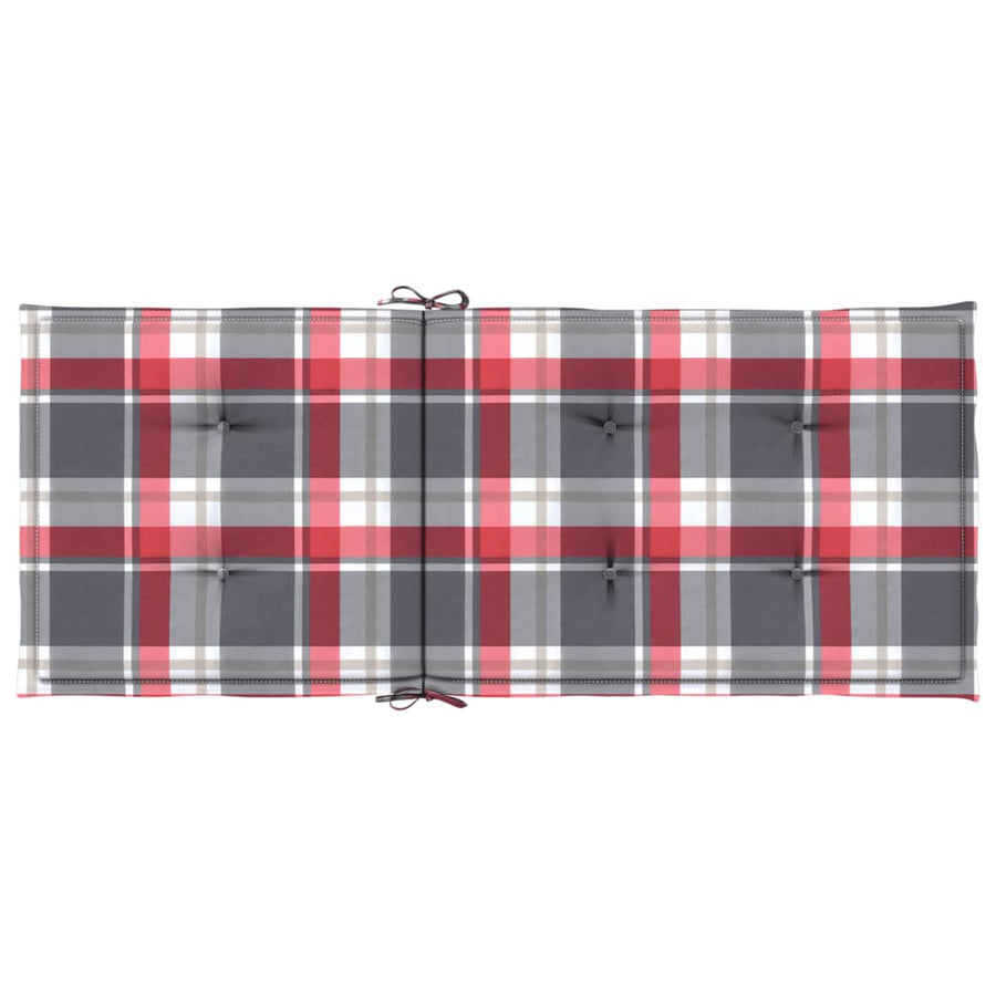 Tuinstoelkussens Stof Ruitpatroon Rood 4 120 x 50 x 3 cm Rood ruitpatroon