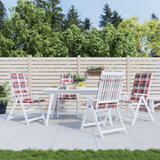 Tuinstoelkussens 4 st 120x50x3 cm rood ruitpatroon