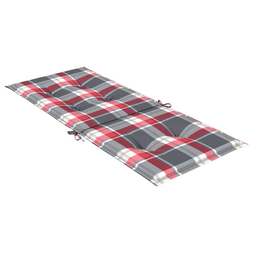 Tuinstoelkussens 6 St 120X50X3 Cm Stof Ruitpatroon Rood Rood Ruitpatroon 120 x 50 x 3 cm