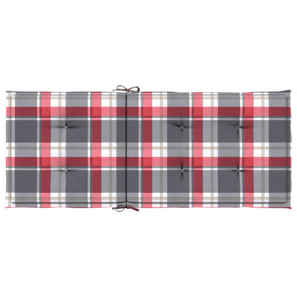Tuinstoelkussens 6 St 120X50X3 Cm Stof Ruitpatroon Rood Rood Ruitpatroon 120 x 50 x 3 cm