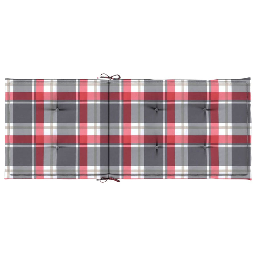 Tuinstoelkussens 6 St 120X50X3 Cm Stof Ruitpatroon Rood Rood Ruitpatroon 120 x 50 x 3 cm
