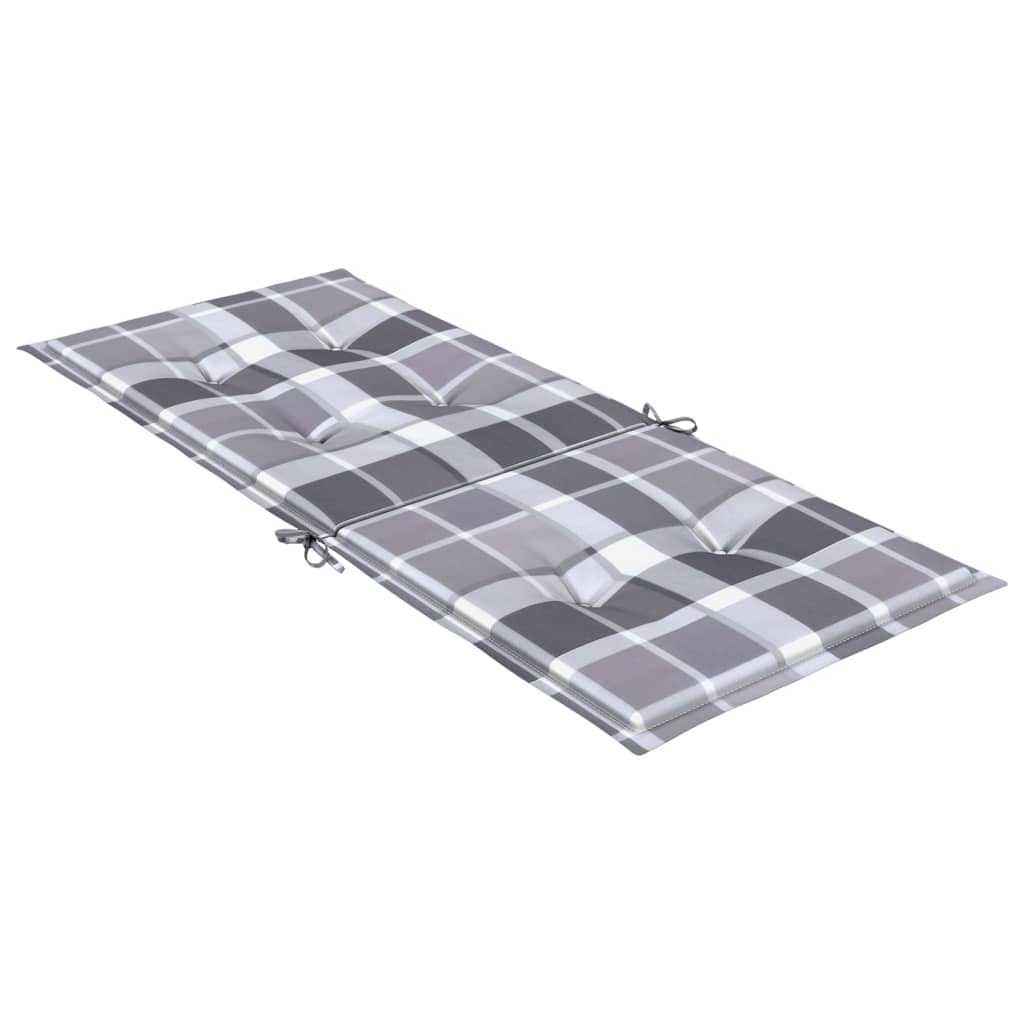 Tuinstoelkussens Stof Ruitpatroon Grijs 6 120 x 50 x 3 cm Grijs ruitpatroon