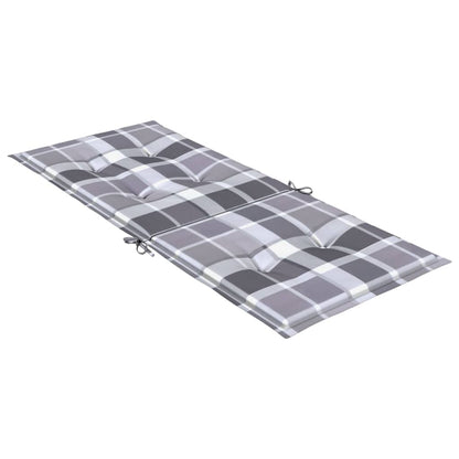 Tuinstoelkussens Stof Ruitpatroon Grijs 6 120 x 50 x 3 cm Grijs ruitpatroon