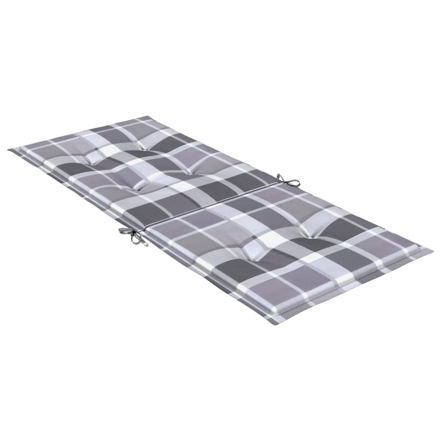 Tuinstoelkussens Stof Ruitpatroon Grijs 6 120 x 50 x 3 cm Grijs ruitpatroon