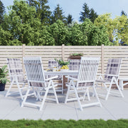 Tuinstoelkussens 6 st 120x50x3 cm grijs ruitpatroon