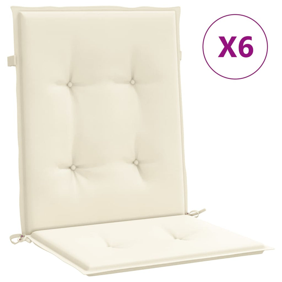 Tuinstoelkussens 6 st 100x50x3 cm oxford stof crèmekleurig 6 100 x 50 x 3 cm crème