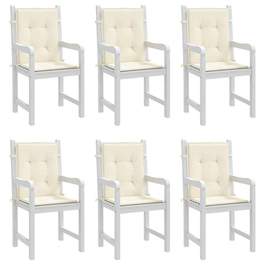 Tuinstoelkussens 6 st 100x50x3 cm oxford stof crèmekleurig 6 100 x 50 x 3 cm crème